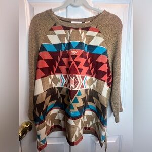 Alfred Dunner Multicolor Geometric Sweater